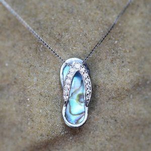 Abalone Shell Flip Flop Beach Necklace
